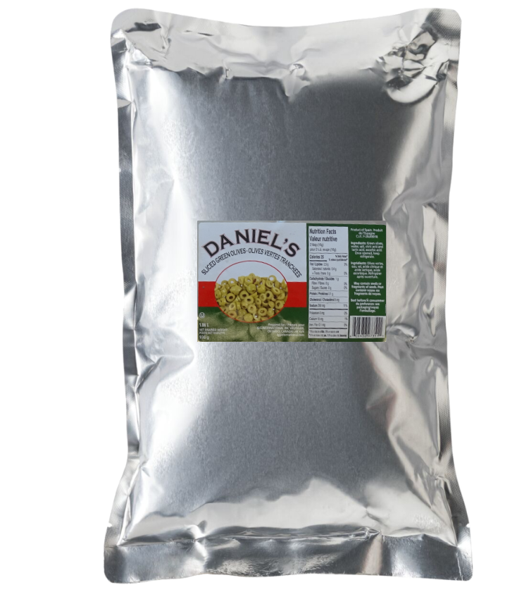 Daniels - Sliced Green Olives - Pouch