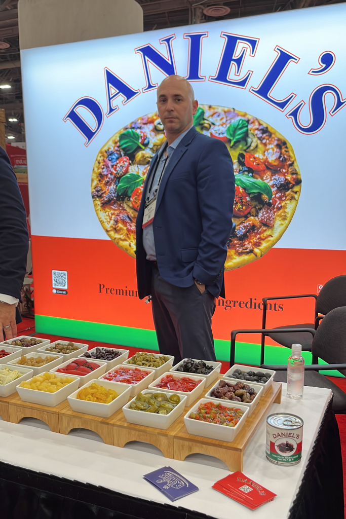 Frank Daniel Texas Pizza Toppings and ingredients at the Daniel's Brand Las Vegas Pizza Expo
